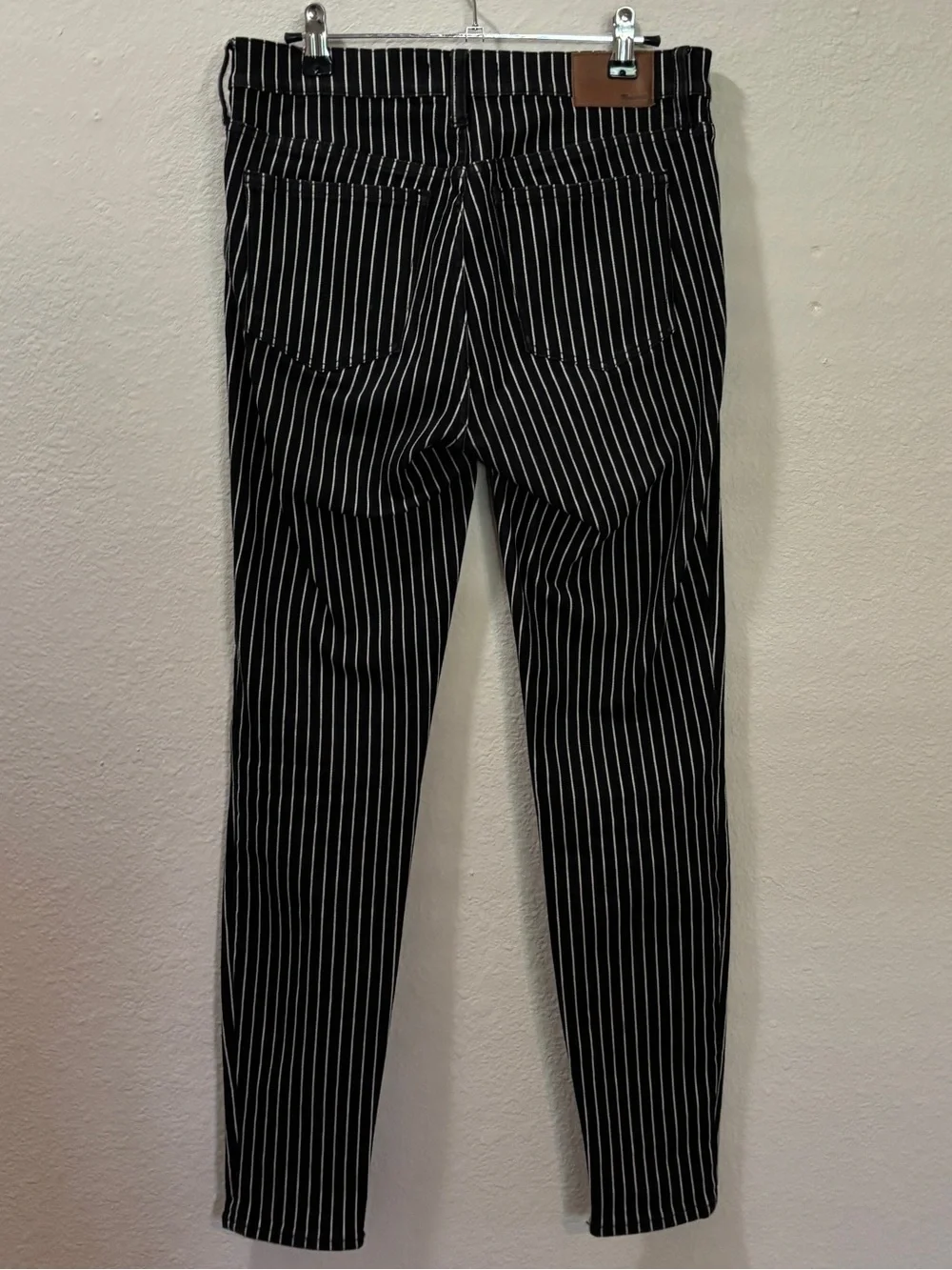 Madewell 9-Inch-High Riser Skinny Skinny Jeans Black White Stripe Size 28 - Picture 2 of 9